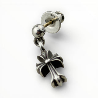 Baby Cross Drop Earring x1 - Chrome Hearts - EARRING | REMAINDED