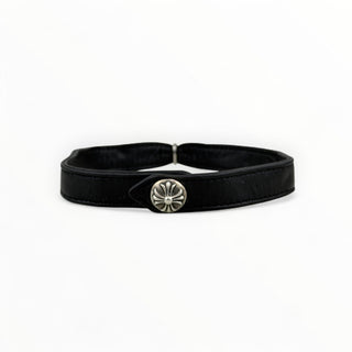 Baby Fat Cross Leather Choker - Chrome Hearts - NECKLACE | REMAINDED