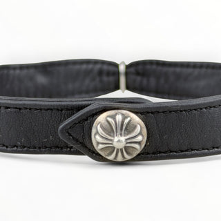 Baby Fat Cross Leather Choker - Chrome Hearts - NECKLACE | REMAINDED