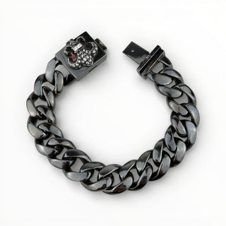 Black Rhodium BS Fleur Box ID Paved Diamonds Bracelet - Chrome Hearts - BRACELET | REMAINDED