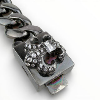 Black Rhodium BS Fleur Box ID Paved Diamonds Bracelet - Chrome Hearts - BRACELET | REMAINDED