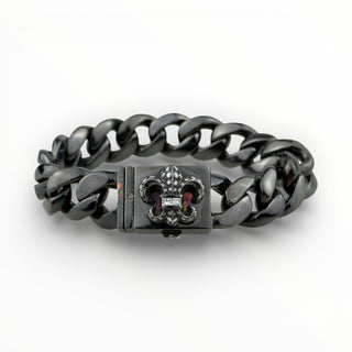 Black Rhodium BS Fleur Box ID Paved Diamonds Bracelet - Chrome Hearts - BRACELET | REMAINDED