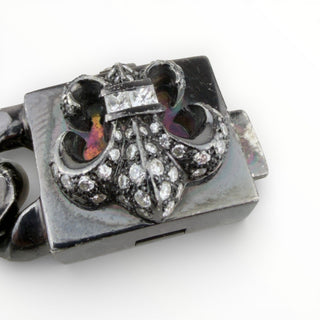Black Rhodium BS Fleur Box ID Paved Diamonds Bracelet - Chrome Hearts - BRACELET | REMAINDED