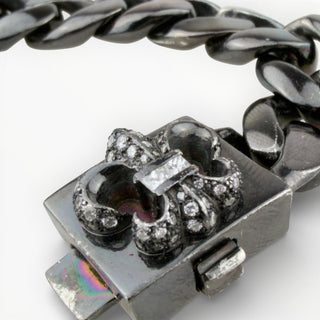 Black Rhodium BS Fleur Box ID Paved Diamonds Bracelet - Chrome Hearts - BRACELET | REMAINDED