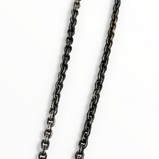 Black Rhodium Paper Chain 24IN + Large Dagger Pendant - Chrome Hearts - NECKLACE | REMAINDED
