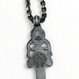 Black Rhodium Paper Chain 24IN + Large Dagger Pendant - Chrome Hearts - NECKLACE | REMAINDED