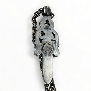 Black Rhodium Paper Chain 24IN + Large Dagger Pendant - Chrome Hearts - NECKLACE | REMAINDED