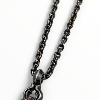 Black Rhodium Paper Chain 24IN + Large Dagger Pendant - Chrome Hearts - NECKLACE | REMAINDED
