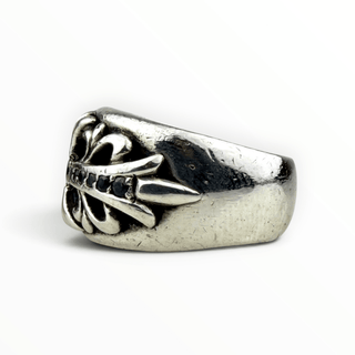 Cross Floral Pave Pink Sapphire Ring - Chrome Hearts - RING | REMAINDED