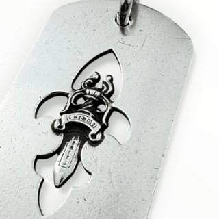 Cut Out Fleur/ Dagger Dog Tag - Chrome Hearts - PENDANT | REMAINDED