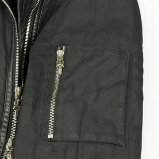 Leather & Waxed Cotton Rider Jacket - Chrome Hearts - OUTERWEAR | REMAINDED