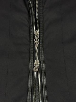 Leather & Waxed Cotton Rider Jacket - Chrome Hearts - OUTERWEAR | REMAINDED