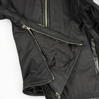 Leather & Waxed Cotton Rider Jacket - Chrome Hearts - OUTERWEAR | REMAINDED