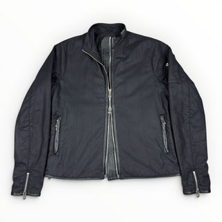 Leather & Waxed Cotton Rider Jacket - Chrome Hearts - OUTERWEAR | REMAINDED