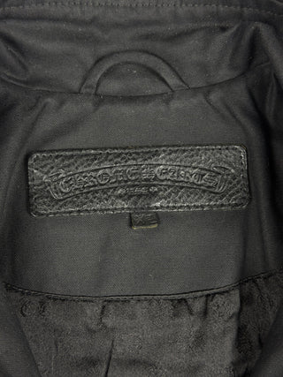Leather & Waxed Cotton Rider Jacket - Chrome Hearts - OUTERWEAR | REMAINDED