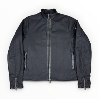 Leather & Waxed Cotton Rider Jacket - Chrome Hearts - OUTERWEAR | REMAINDED