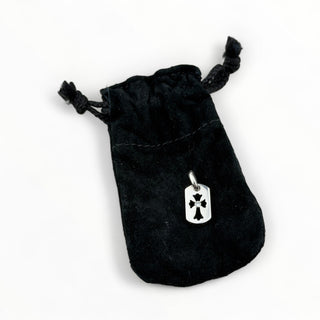 Tiny Cross Dog Tag Diamond Pendant - Chrome Hearts - PENDANT | REMAINDED