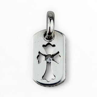 Tiny Cross Dog Tag Diamond Pendant - Chrome Hearts - PENDANT | REMAINDED