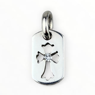 Tiny Cross Dog Tag Diamond Pendant - Chrome Hearts - PENDANT | REMAINDED