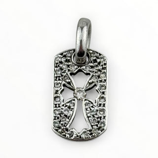 Tiny Cross Dog Tag Paved Diamond - Chrome Hearts - PENDANT | REMAINDED