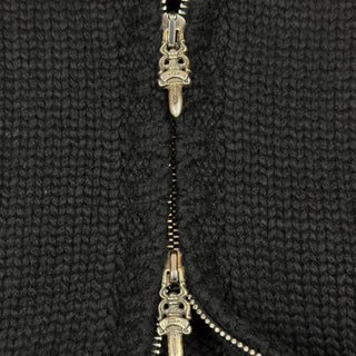 Vintage Cashmere Zip Up Hoodie Floral Cross Patch - Chrome Hearts - HOODIE | REMAINDED