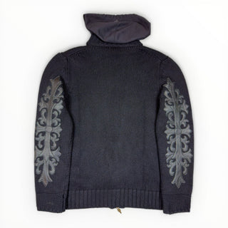 Vintage Cashmere Zip Up Hoodie Floral Cross Patch - Chrome Hearts - HOODIE | REMAINDED