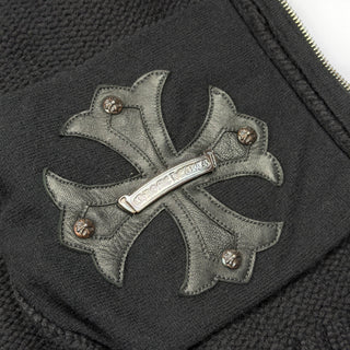 Vintage Cashmere Zip Up Hoodie Floral Cross Patch - Chrome Hearts - HOODIE | REMAINDED