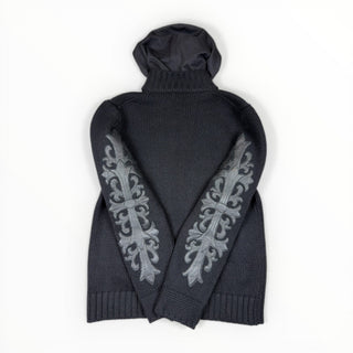 Vintage Cashmere Zip Up Hoodie Floral Cross Patch - Chrome Hearts - HOODIE | REMAINDED