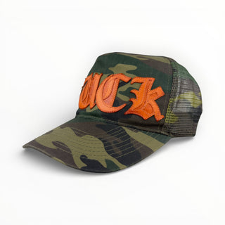 Vintage FUCK Patch Camo Trucker Cap - Chrome Hearts - Cap | REMAINDED
