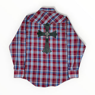 Vintage Swarovski Cross Patch Flannel - Chrome Hearts - OUTERWEAR | REMAINDED