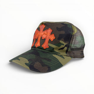 Vintage Triple Cross Patch Camo Trucker Cap - Chrome Hearts - Cap | REMAINDED